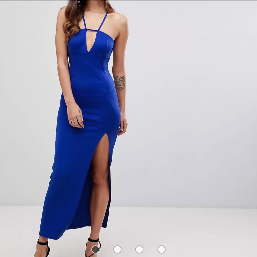 ASOS DESIGN scuba maxi dress with lace back detail